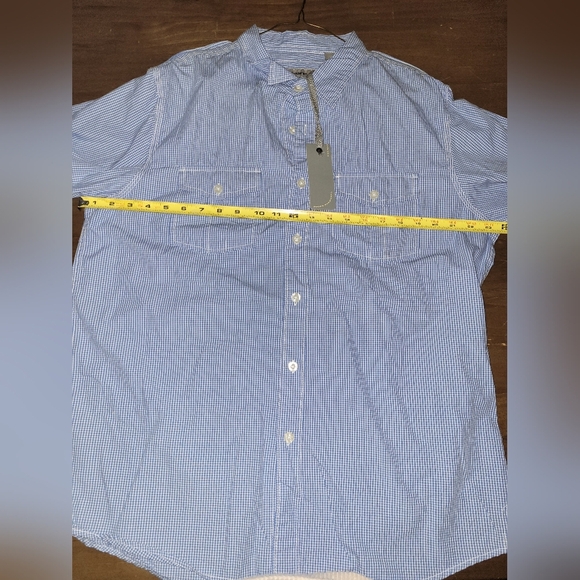 Paper Denim & Cloth Blue White Checkered Casual Button Down Shirt Sz Large Men's - Picture 8 of 10
